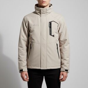 NWOT Moerdeng‎ Jacket Men’s S Beige Ski Snow Waterproof Winter Mountain Hooded